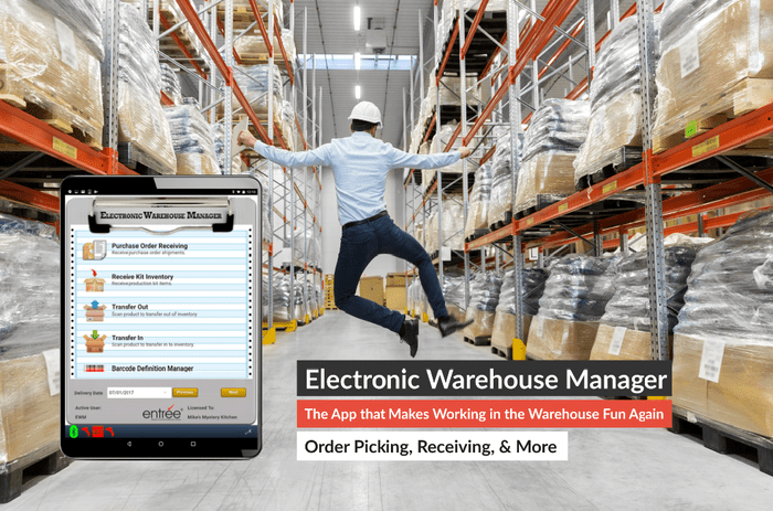 entrée Electronic Warehouse Manager - EWM management screen - people high fiving